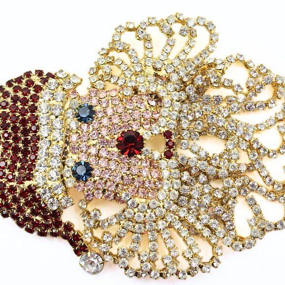 Magnificent Kirks Folly Limited Edition 131/300 Large Santa Klaus Rhinestones Br - Picture 6 of 11